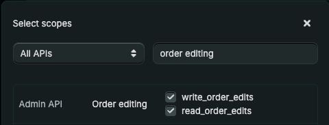 Select Order Editing Scope