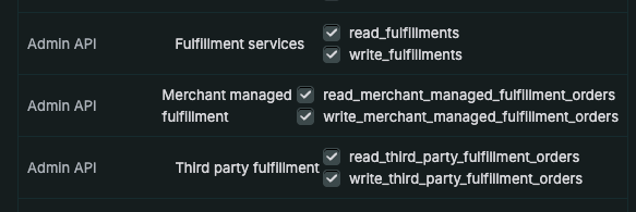 Select Fulfillment Scopes