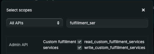 Select Custom Fulfillment Services Scope