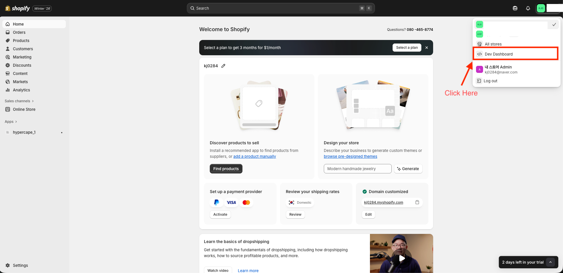 Access Dev Dashboard